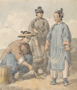 Drie Chinese vrouwen straatverkopers door William Alexander