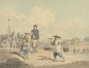 Uitzicht in de provincie Kiang-nan, China, naar de natuur genomen door William Alexander