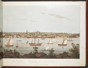 Uitzicht op Sydney vanaf de oostkant van de baai door William Alexander