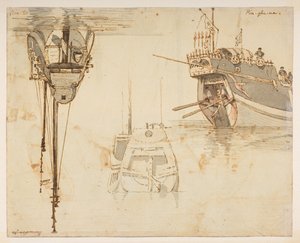f.58 145v Boot. Rivier Lim-po. 20 nov, uit een Album van 372 tekeningen van landschappen, kustlijnen, kostuums en het dagelijks leven gemaakt tijdens Lord Macartney