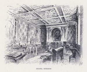 Kapel Interieur (gravure) door William Alexander Ansted