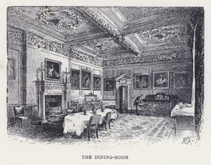 De Eetkamer (gravure) door William Alexander Ansted