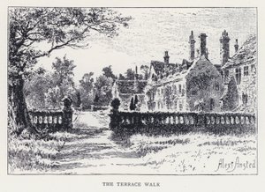 De terraswandeling (gravure)