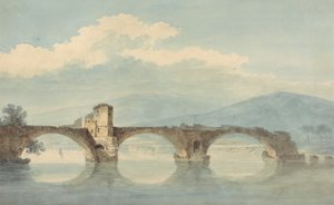 Een brug over de Arno (?) door William Alfred Delamotte