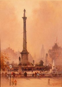 De viering van Trafalgar Day, Trafalgar Square door William Allister Macdonald