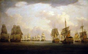 Slag bij Kaap Finisterre, begin 19e eeuw door William Anderson