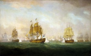 Slag bij Kaap Finisterre, begin 19e eeuw door William Anderson