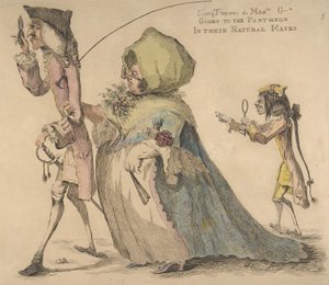 Long Thomas en Mad-le G-d Gaan naar het Pantheon in Hun Natuurlijke Maskers, 1 mei 1773 door William Austin