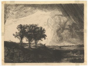 De drie bomen (naar Rembrandt)