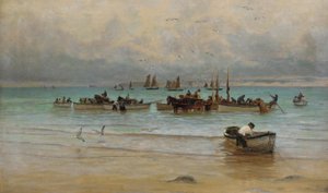 Vissen laden bij eb, St. Ives