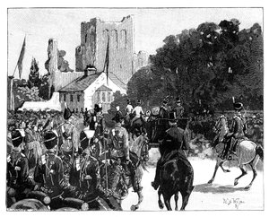 Aankomst van koningin Victoria in Kelso, Schotland, 1887