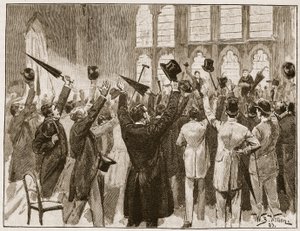 Bijeenkomst van Jingoes in Guildhall, Londen, 1878, illustratie uit 