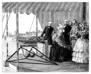 Koningin Victoria vuurt het eerste schot af op Wimbledon, juli 1860, 1887
