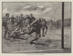 Rugby Union Football, Goed Gered! Pech! door William Barnes Wollen