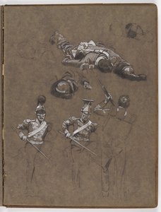 Studies voor het olieverfschilderij, De vlag: Albuhera, 16 mei 1811 door William Barnes Wollen