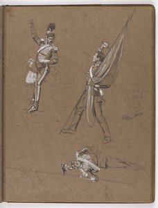 Studies voor het olieverfschilderij, De vlag: Albuhera, 16 mei 1811 door William Barnes Wollen
