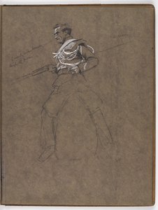 Studie voor het olieverfschilderij door William Barns Wollen, De vlag: Albuhera, 16 mei 1811 door William Barnes Wollen