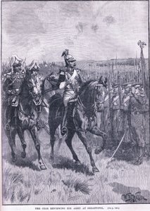 De Tsaar inspecteert zijn leger in Sebastopol, 1856 door William Barnes Wollen