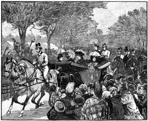 Het bezoek van de koningin aan Victoria Park, Londen, 1887, 1900 door William Barnes Wollen