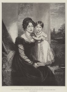 HRH Victoria Maria Louisa, Hertogin van Kent, en Hare Majesteit de Koningin op Driejarige Leeftijd