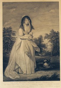Hare Majesteit Koningin Charlotte, gegraveerd door Thomas Ryder en Thomas Ryder Jr., 1804 door William Beechey