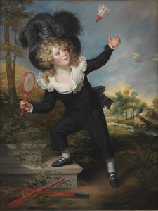 Portret van Kennett Dixon die pluimbal speelt