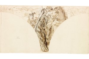 Schets voor muurschildering in Wallington Hall door William Bell Scott