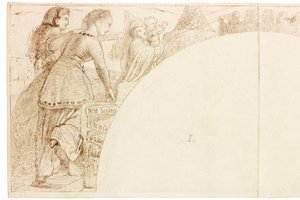 Schets voor muurschildering in Wallington Hall door William Bell Scott