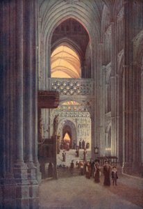 In het Schip van de Kathedraal van Canterbury na Evensong door William Biscombe Gardner