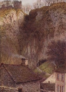Peveril Kasteel, de Peak Cavern Gorge, Castleton