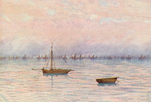 De Oester Vloot van Whitstable die baggert bij Herne Bay