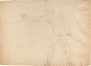 Een strijdende engel [recto] door William Blake