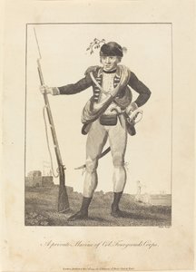 Een privé-marinier van het korps van Col. Fourgeoud door William Blake