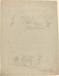 Een gewapende man die een vrouw veracht door William Blake