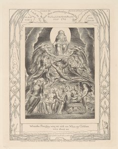 Boek van Job, Plaat 2, Satan voor de Troon van God door William Blake