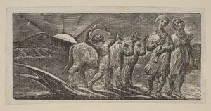 Jongen die vrolijk terugkeert, met ploeg en ossen, uit Thorntons Pastorals of Virgil, 1821