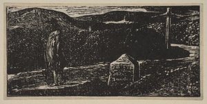 Colinets Reis: Mijlpaal Gemarkeerd LXII Mijlen naar Londen, uit Thorntons Pastorals of V... door William Blake