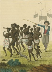 Groep zwarte mensen, geïmporteerd om als slaven te worden verkocht, 1793