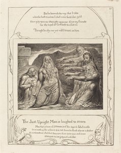 Job berispt door zijn vrienden door William Blake