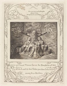 Job en Zijn Dochters door William Blake