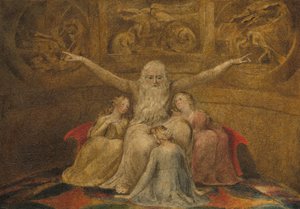 Job en Zijn Dochters, 1799-1800 door William Blake
