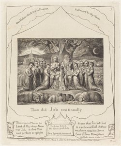 Job en Zijn Familie door William Blake