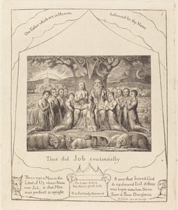 Job en Zijn Familie door William Blake