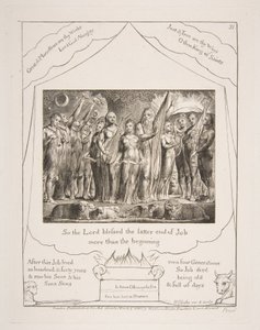 Job en zijn Vrouw hersteld tot Welvaart, uit Illustraties van het Boek Job door William Blake