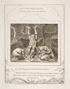 Jobs Wanhoop, uit Illustraties van het Boek Job, 1825-26 door William Blake