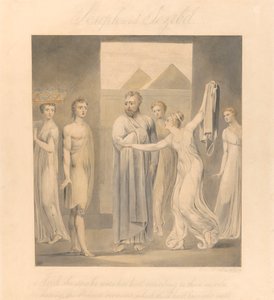 Jozef en de vrouw van Potifar door William Blake