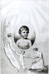 Mary Wollstonecraft Shelley als kind, gegraveerd door Robert Hartley Cromek door William Blake