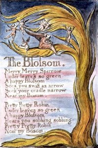 De bloesem: plaat 10 uit Songs of Innocence and of Experience (kopie R) c.1802-08 door William Blake