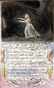 De kleine jongen verloren: plaat 12 uit Songs of Innocence and of Experience (kopie R) c.1802-08 door William Blake