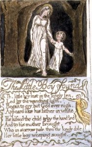 De kleine jongen gevonden: plaat 13 uit Songs of Innocence and of Experience (kopie R) c.1802-08 door William Blake